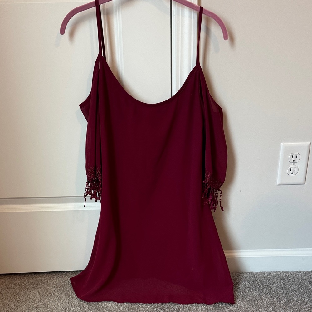 Elegant Burgundy Women's Dress